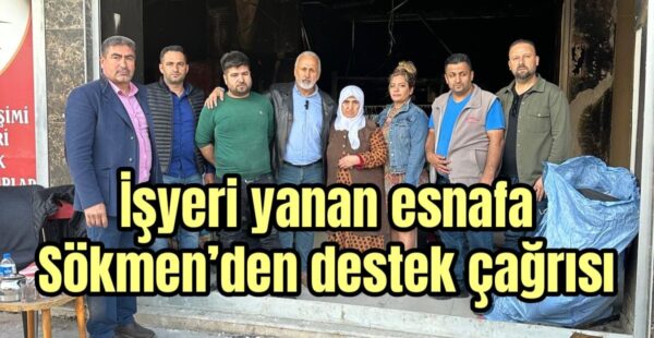 Yanan işyerini ziyaret ettiler