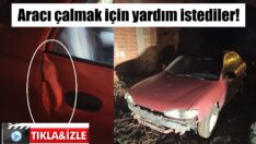 Çaldıkları araç çalışmayınca, servis bekleyen işçilere ittirdiler