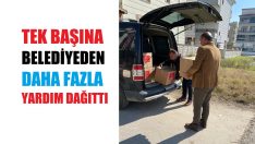 Kapı kapı yardım dağıtıyor