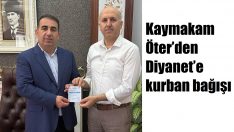 Kurban bağışını Diyanet’e yaptı